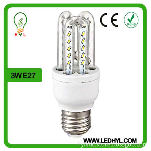 popular U shape clear lens LED energy saving lamp 3w